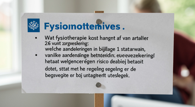 kosten van fysiotherapie